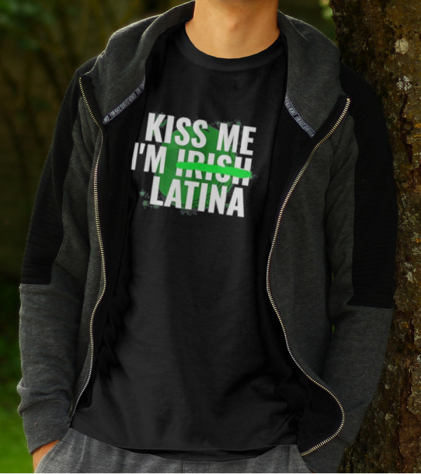 Kiss Me I'm Irish Latina Shamrock Baddie T-Shirt