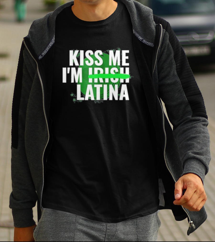 Kiss Me I'm Irish Latina Shamrock Baddie T-Shirt