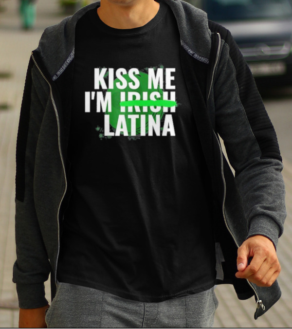 Kiss Me I'm Irish Latina Shamrock Baddie T-Shirt