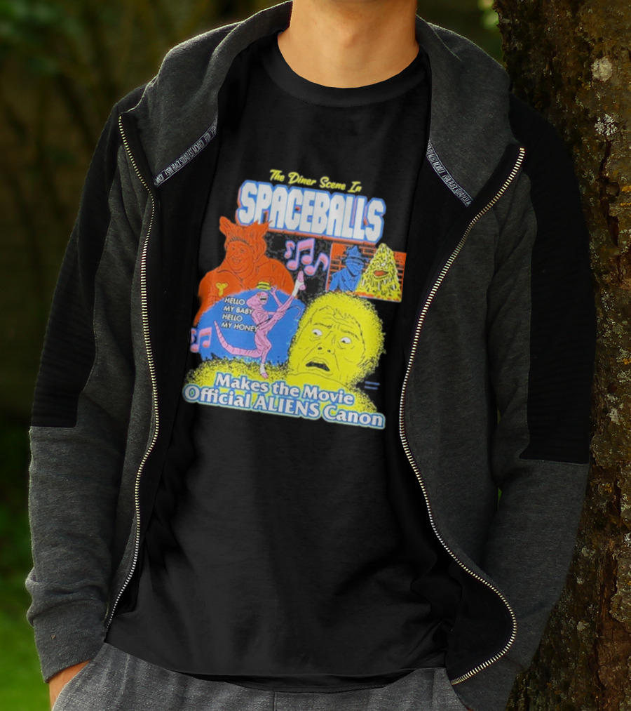 Spaceballs The Diner Scene Makes The Movie Official Aliens Canon T-Shirt