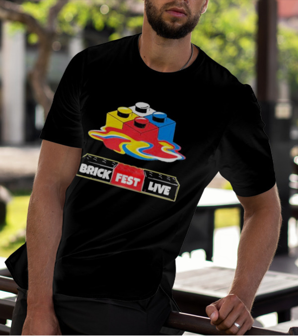 Brick Fest Live Colorful Blocks Event T-Shirt