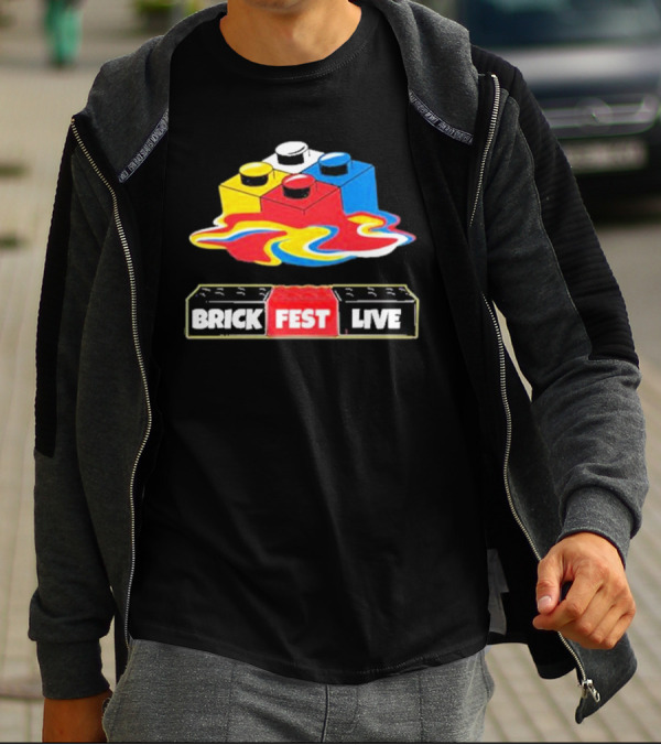 Brick Fest Live Colorful Blocks Event T-Shirt