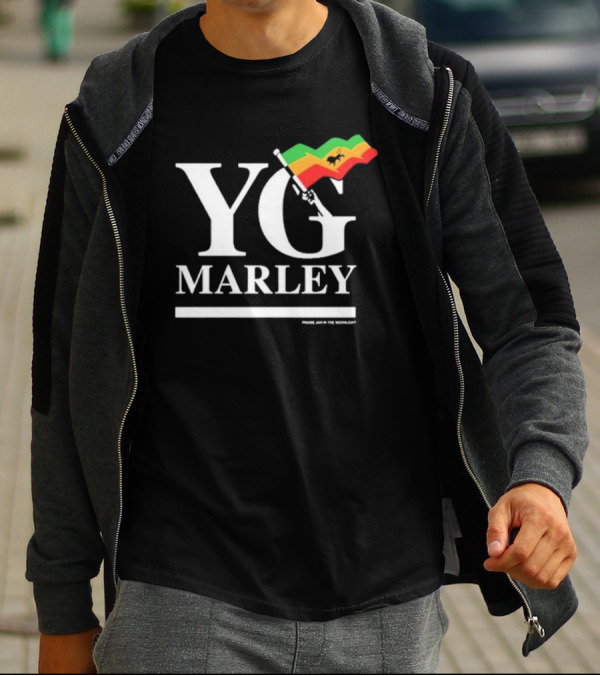 YG Marley Flag Emancipate Yourself Praise Jah In The Moonlight T-Shirt