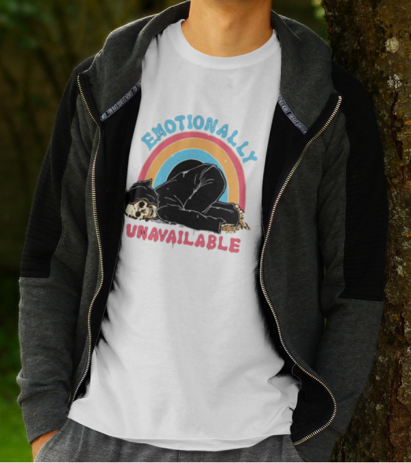 Emotionally Unavailable Skeleton Rainbow T-Shirt