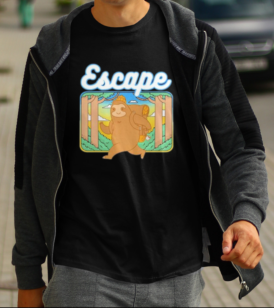 Escape The Ordinary Sloth Walking Through Nature T-Shirt