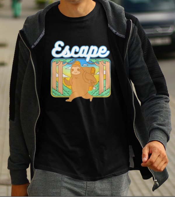 Escape The Ordinary Sloth Walking Through Nature T-Shirt