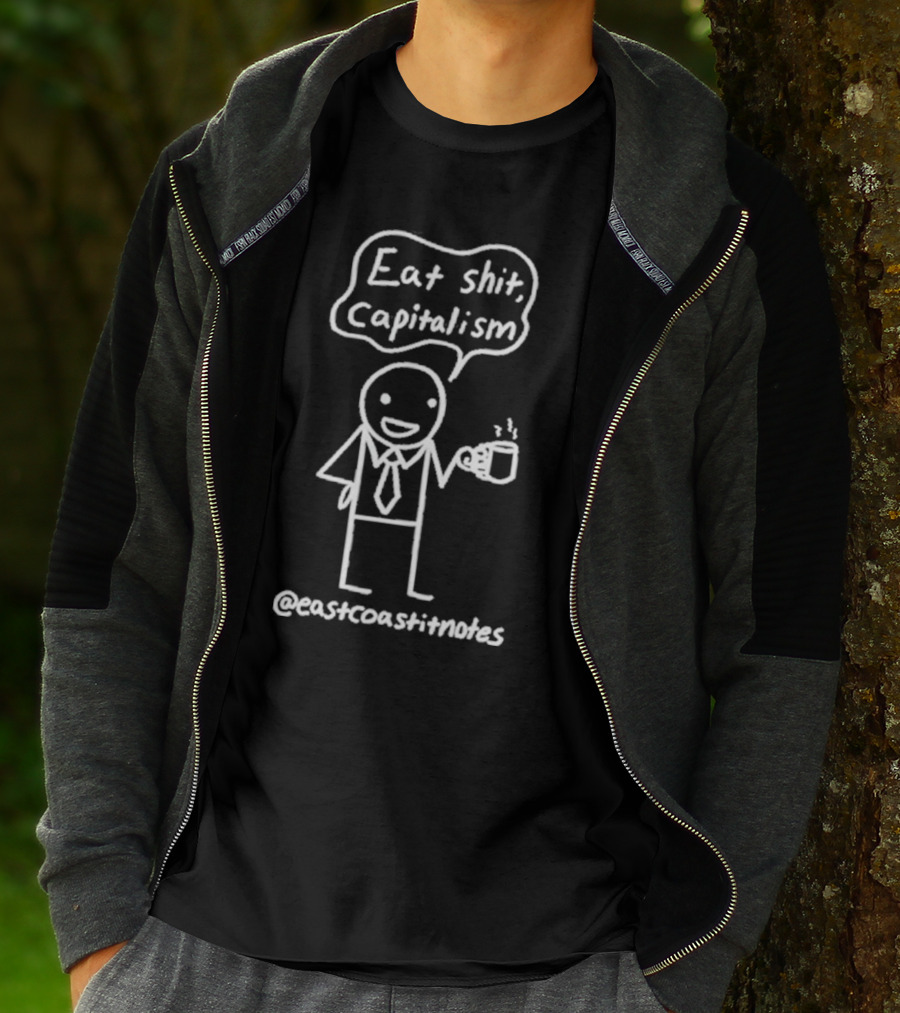 Punk With A Camera East Coast Notes Eat Shit Capitalism Comic Reflection T-Shirt