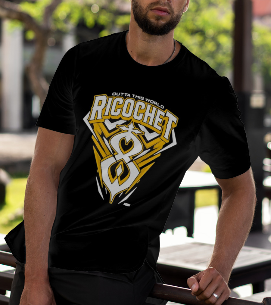 Outta This World Ricochet AEW Logo Yellow Black T-Shirt