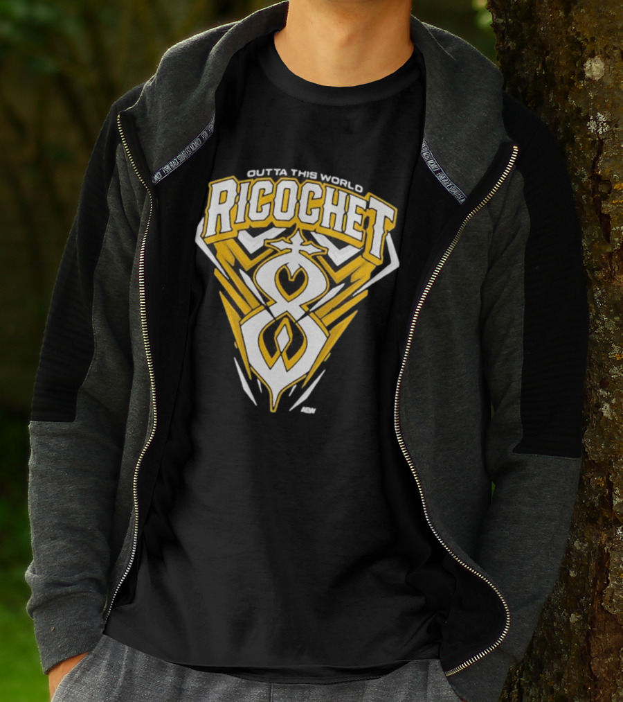 Outta This World Ricochet AEW Logo Yellow Black T-Shirt