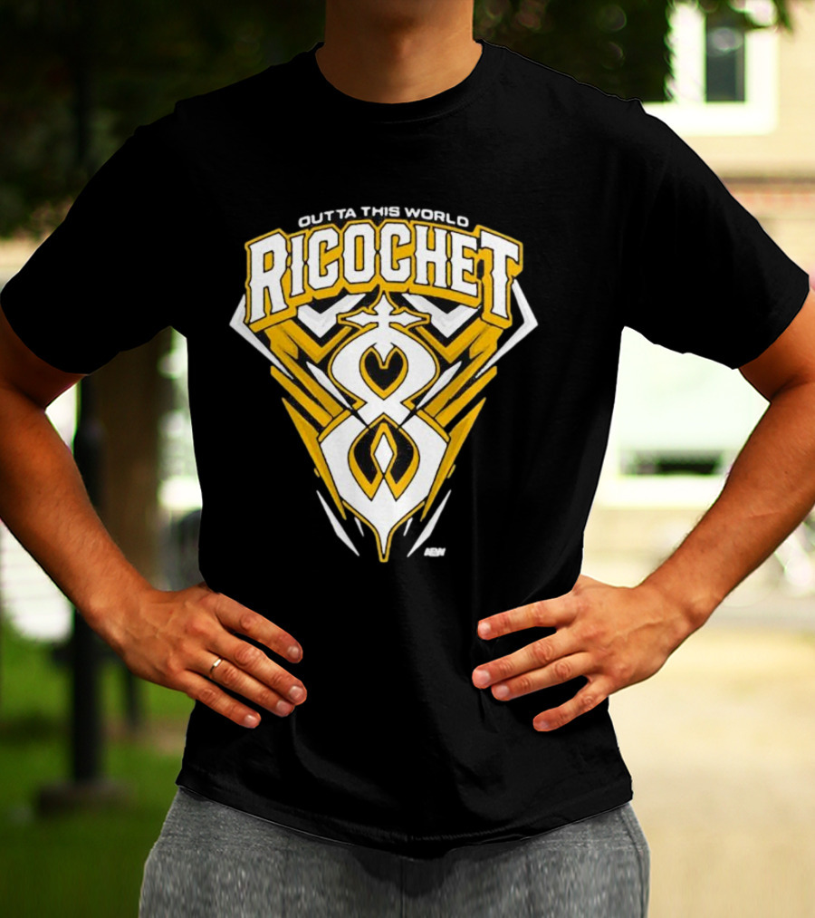 Outta This World Ricochet AEW Logo Yellow Black T-Shirt