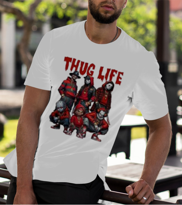 Thug Life Horror Clown Gang Red Hoodies T-Shirt