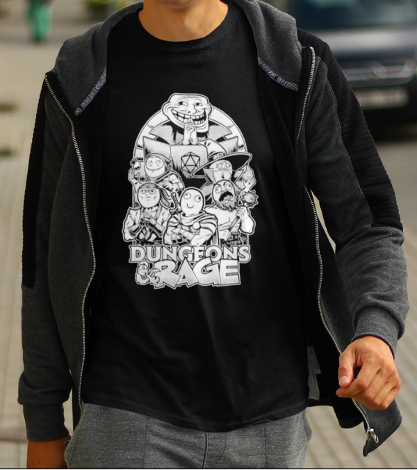 Dungeons And Rage Troll Face Meme Characters T-Shirt