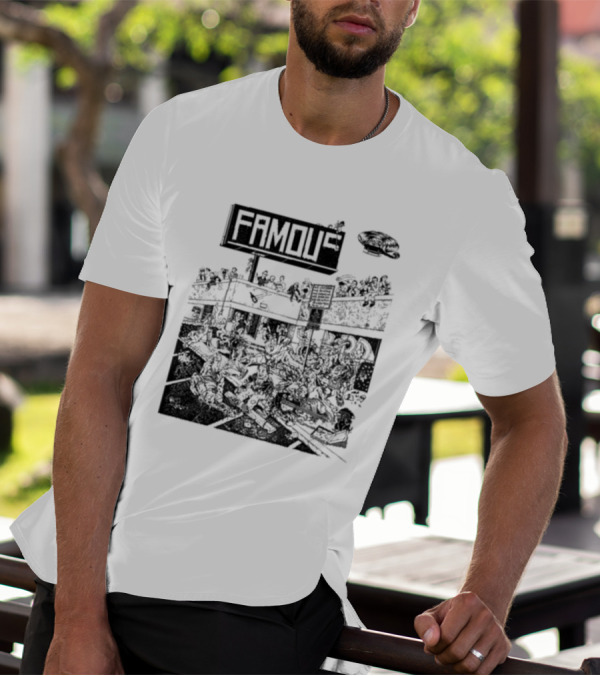 Famous Stars Chaos Scene In Urban Streetscape T-Shirt