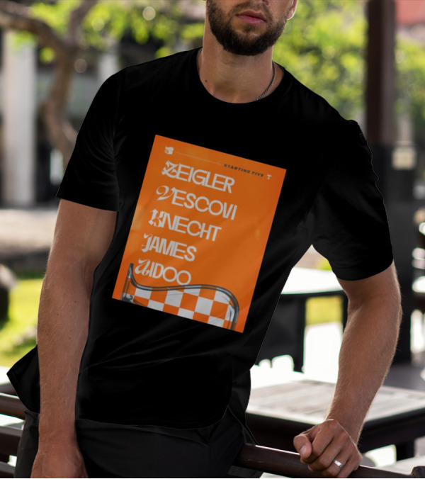 Zeigler Vescovi Knecht James Aidoo Tennessee Starting Five T-Shirt