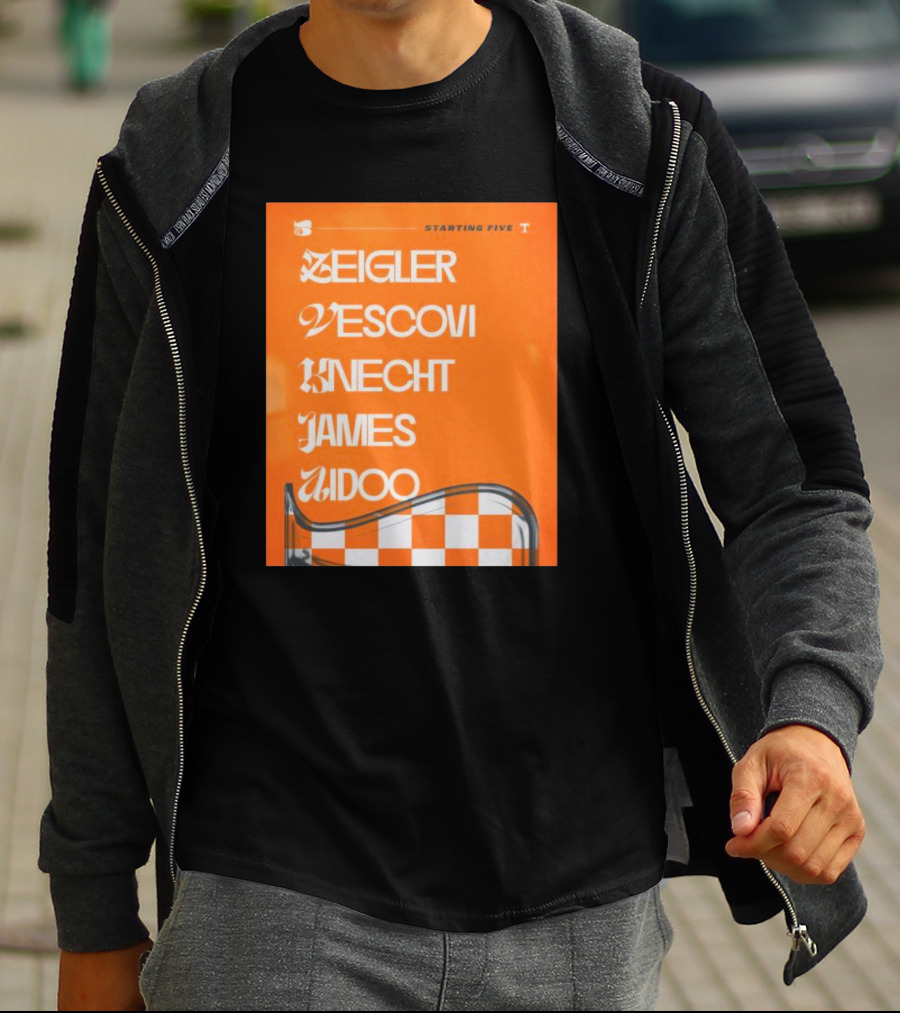 Zeigler Vescovi Knecht James Aidoo Tennessee Starting Five T-Shirt