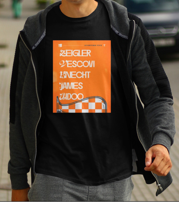 Zeigler Vescovi Knecht James Aidoo Tennessee Starting Five T-Shirt
