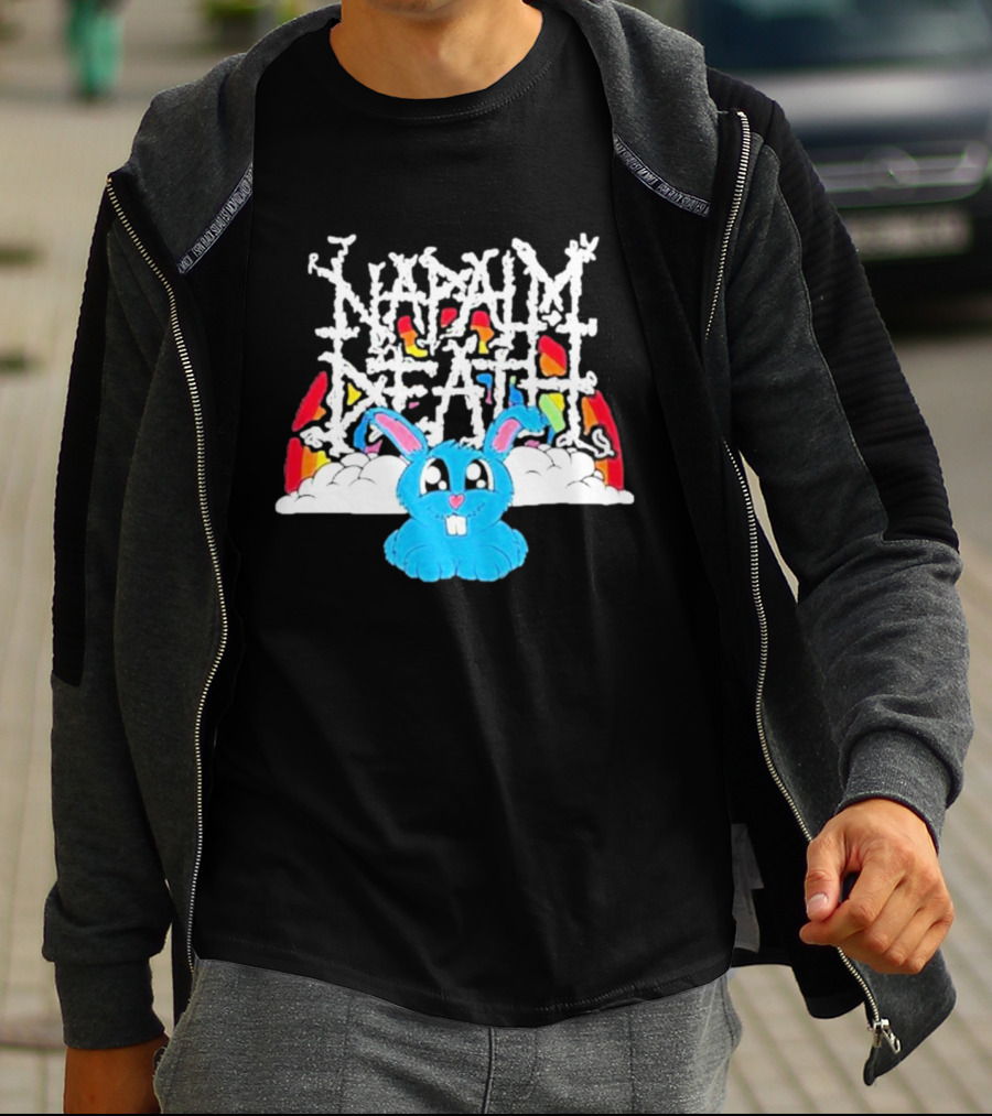 Napalm Death Rainbow Bunny Fobtours T-Shirt