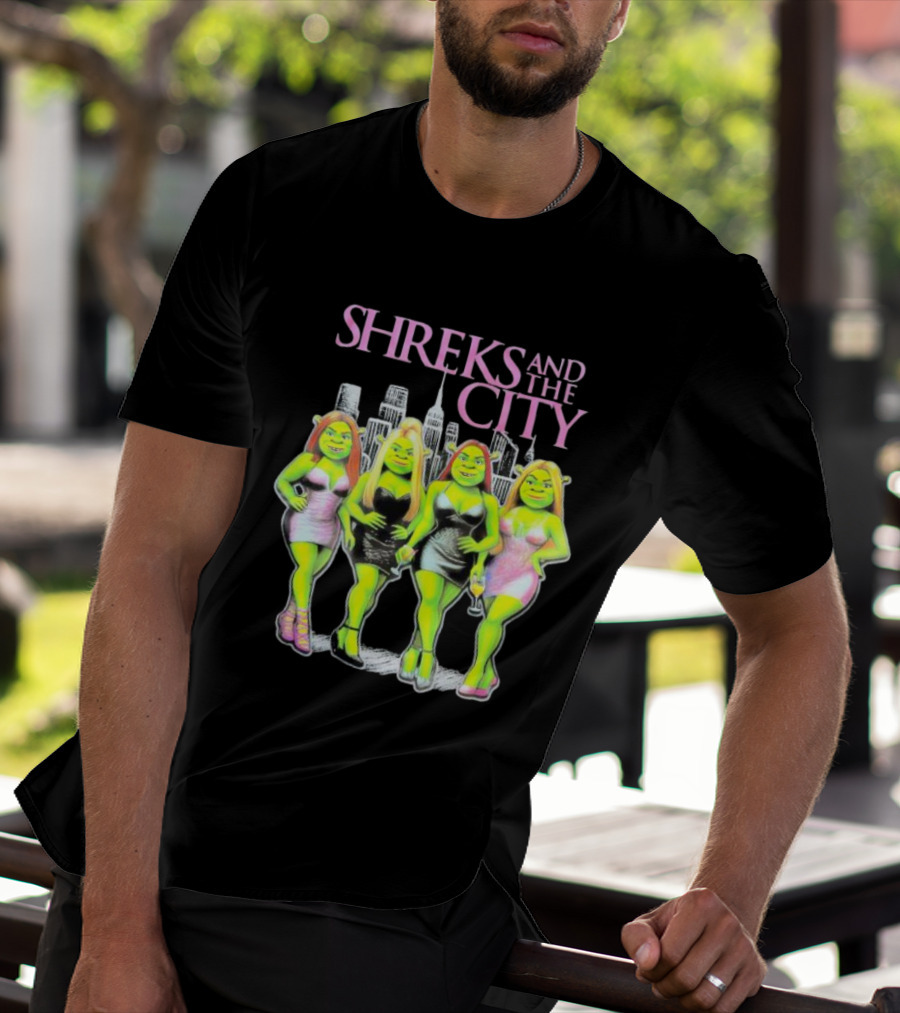 Shreks And The City Four Lady Shreks New York Skyline T-Shirt