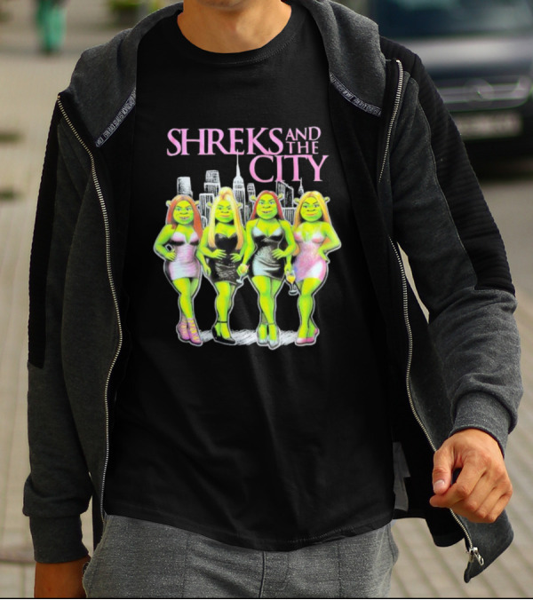 Shreks And The City Four Lady Shreks New York Skyline T-Shirt