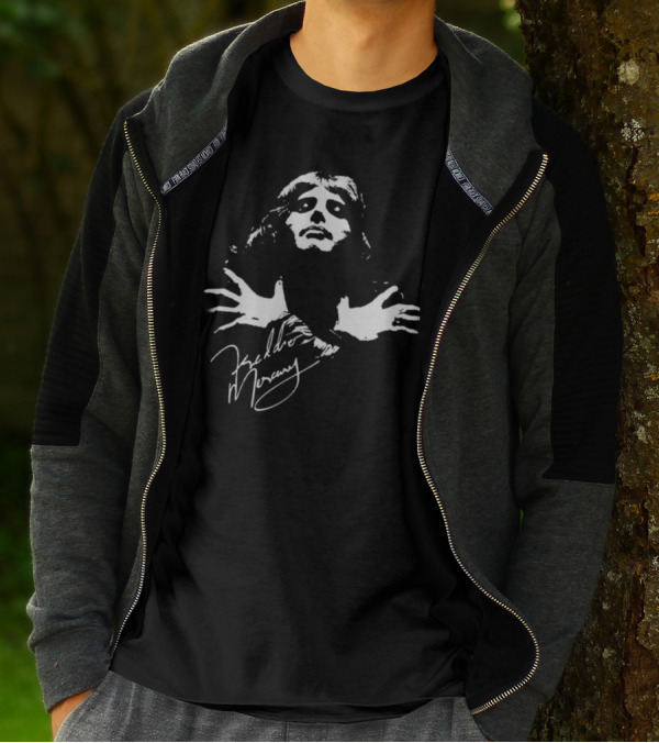 Freddie Mercury Queen Band Autograph Iconic Pose T-Shirt