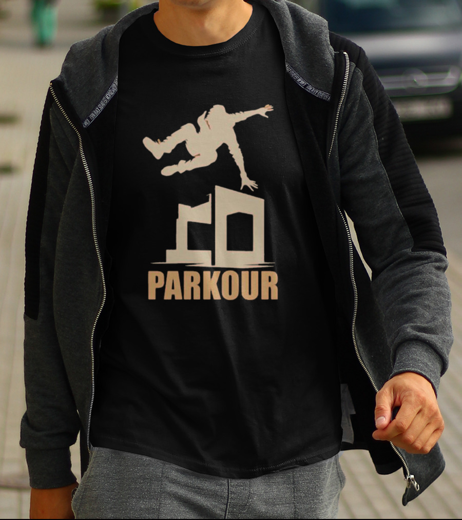 Free-Running Urban Parkour Jumping Silhouette Street T-Shirt
