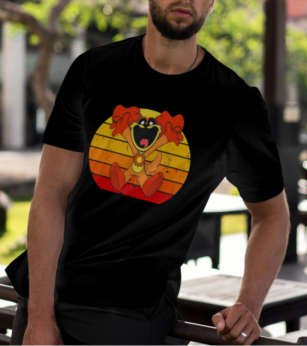 Funny Vintage Smiling Critters Catnap Dogday Lover Retro Sunset T-Shirt