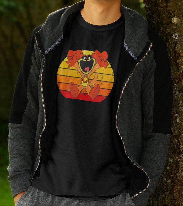 Funny Vintage Smiling Critters Catnap Dogday Lover Retro Sunset T-Shirt