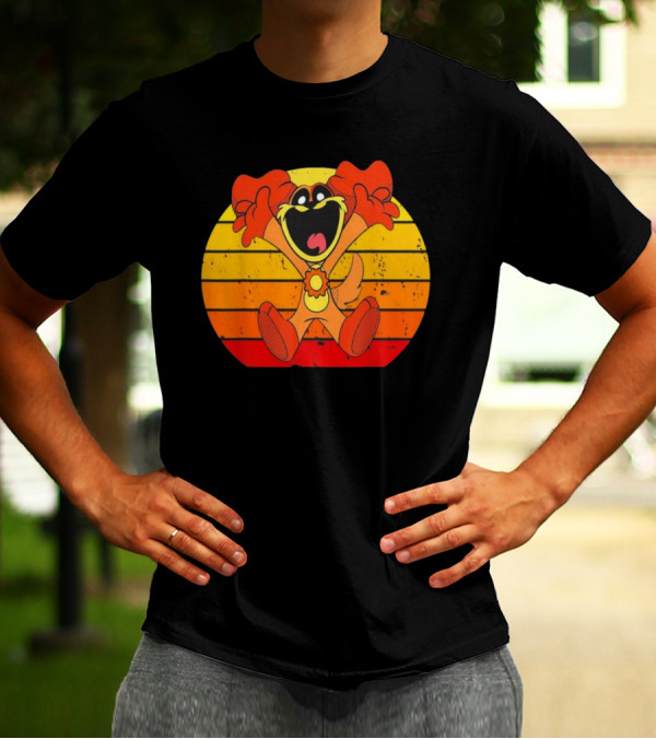 Funny Vintage Smiling Critters Catnap Dogday Lover Retro Sunset T-Shirt