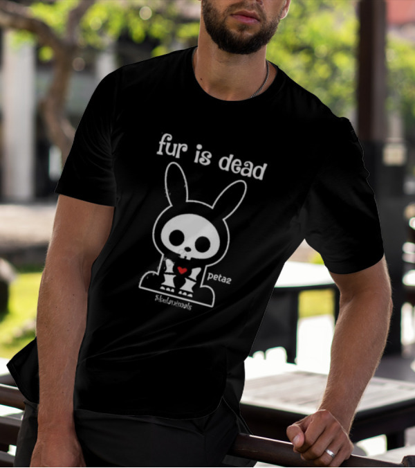 Fur Is Dead Peta2 Skelanimals Bunny With Heart T-Shirt
