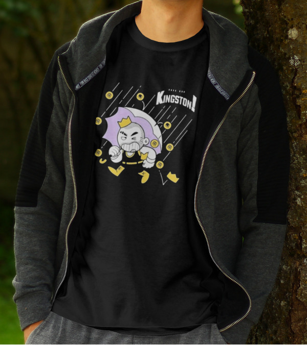 Bald Emo Kingston Character With Umbrella And Crown Symbols T-Shirt