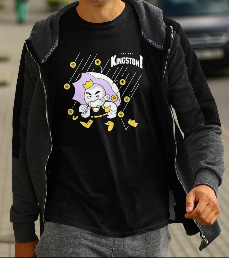 Bald Emo Kingston Character With Umbrella And Crown Symbols T-Shirt