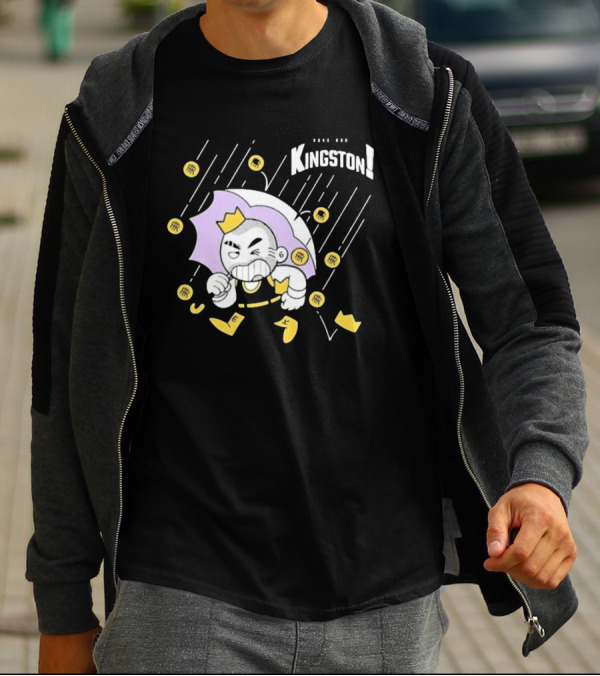 Bald Emo Kingston Character With Umbrella And Crown Symbols T-Shirt