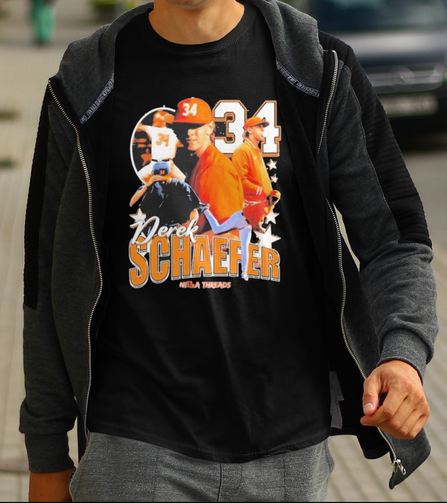 Derek Schaefer 34 Ninja Threads Baseball Star Athletic T-Shirt