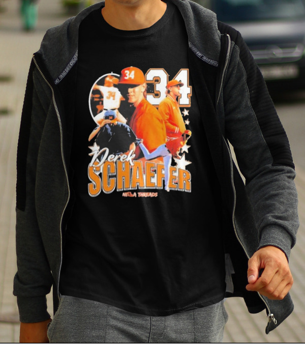 Derek Schaefer 34 Ninja Threads Baseball Star Athletic T-Shirt