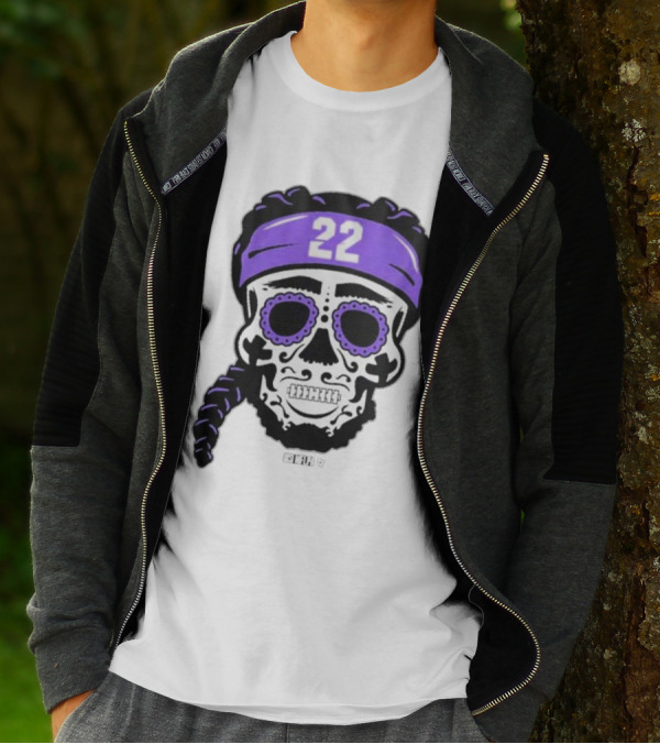 Derrick Henry 22 NFLPA Sugar Skull Baltimore Ravens Braids T-Shirt