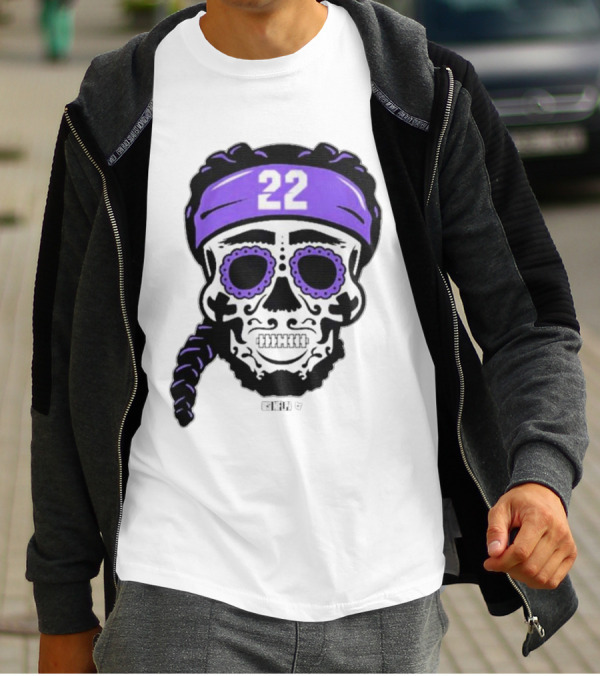 Derrick Henry 22 NFLPA Sugar Skull Baltimore Ravens Braids T-Shirt