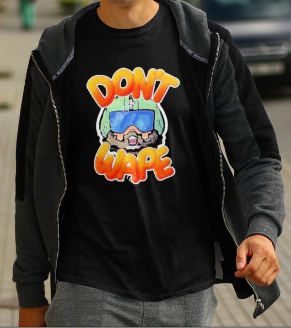 Dick Masterson Don't Wape Bearded Guy In Helmet With Goggles T-Shirt