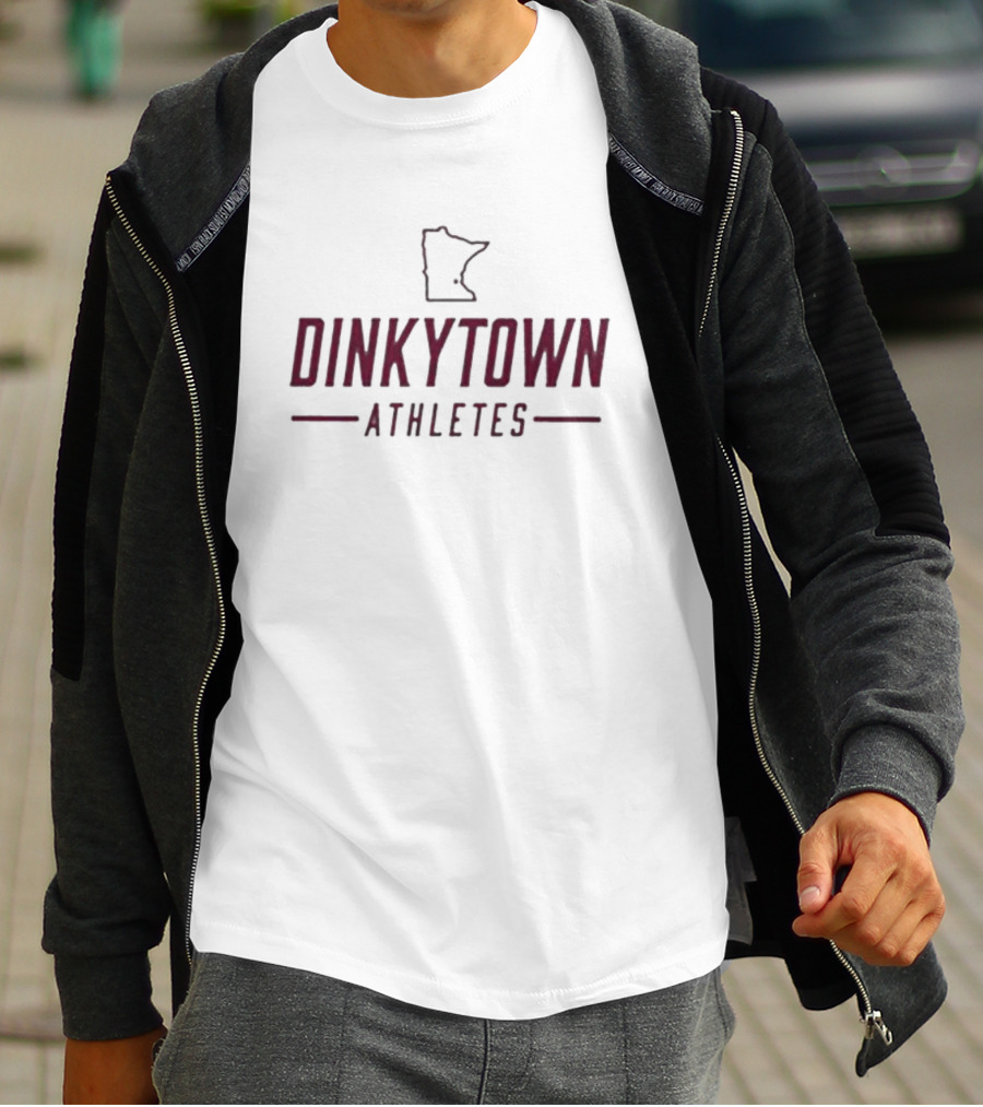 Dinkytown Athletes Map Minnesota Outline T-Shirt