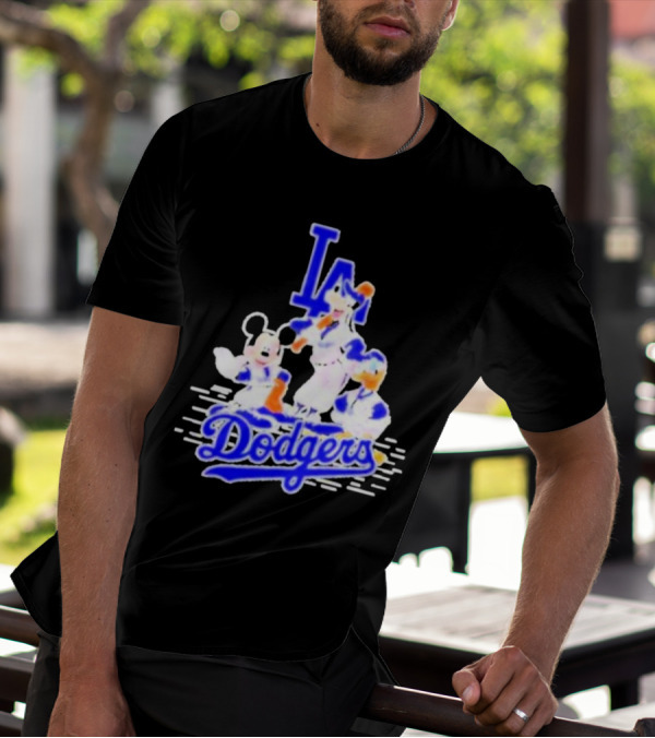 LA Dodgers Mickey And Friends Disney Baseball T-Shirt