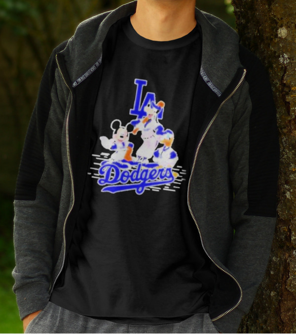LA Dodgers Mickey And Friends Disney Baseball T-Shirt