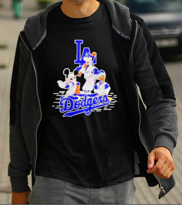 LA Dodgers Mickey And Friends Disney Baseball T-Shirt