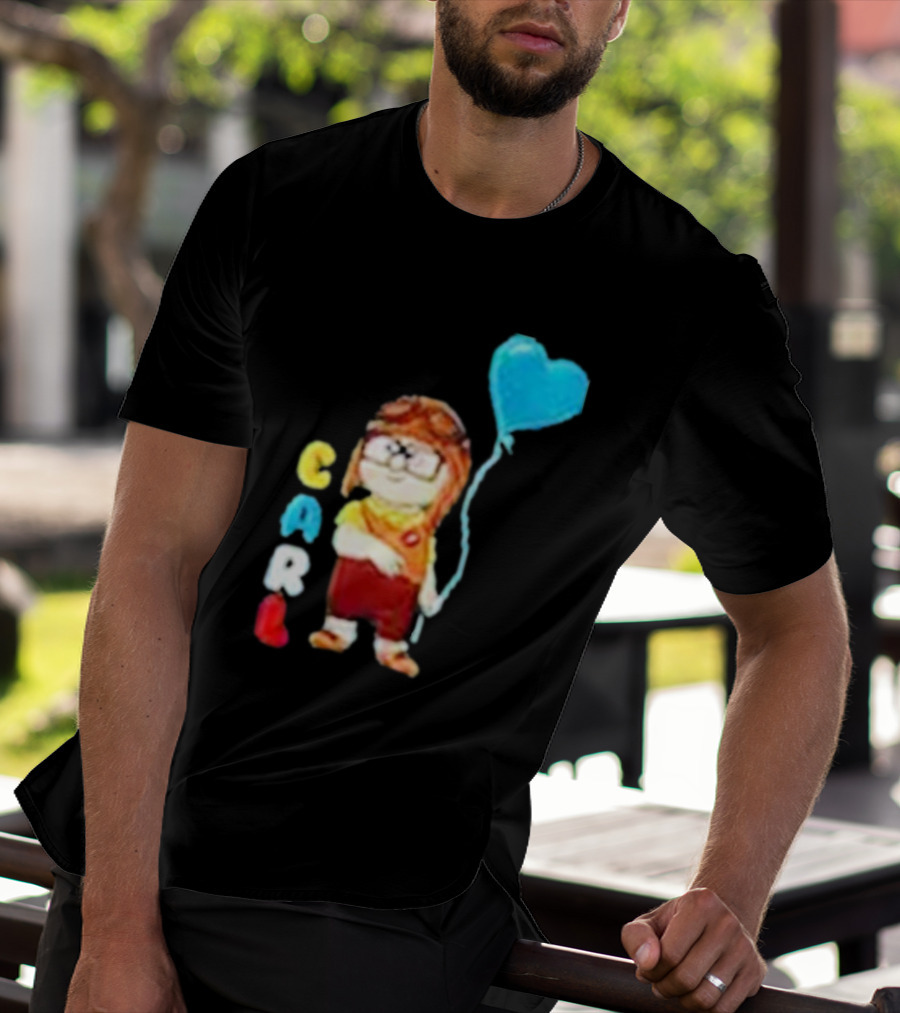Disney Pixar Up Carl Holding Heart Balloon Couples T-Shirt
