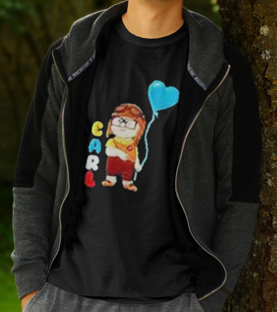Disney Pixar Up Carl Holding Heart Balloon Couples T-Shirt