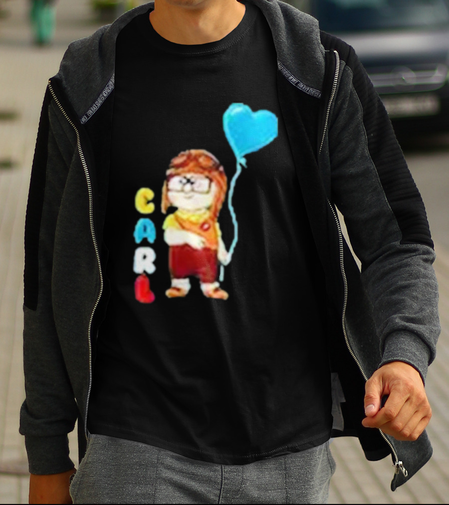 Disney Pixar Up Carl Holding Heart Balloon Couples T-Shirt