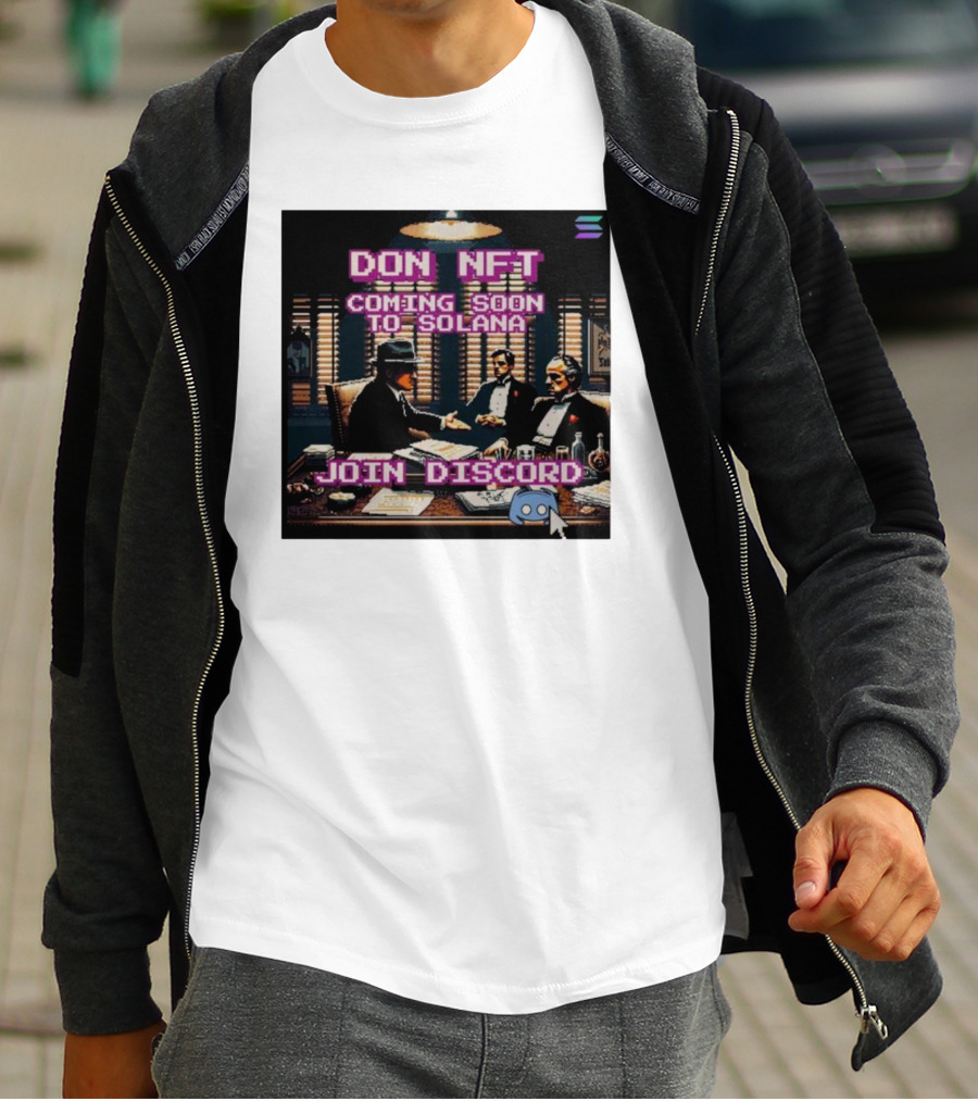 Don NFT Coming Soon To Solana Join Discord Pixel Art Gentlemen Meeting T-Shirt