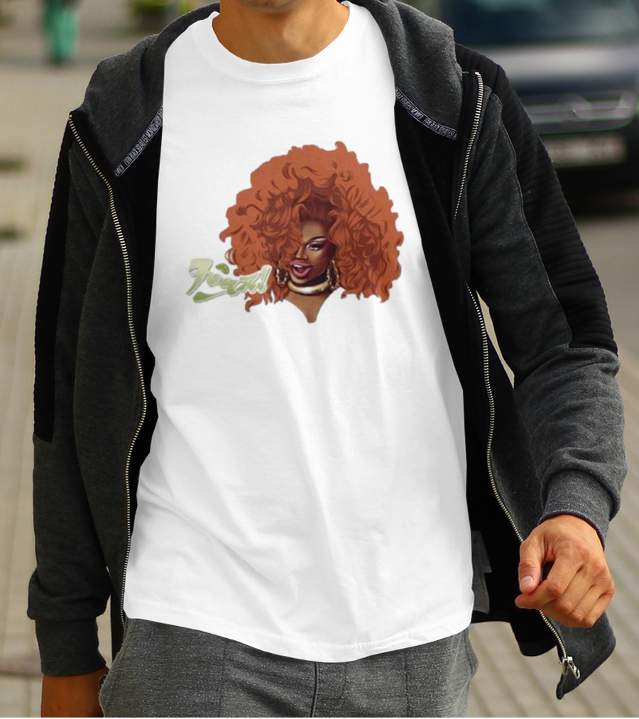 Drag Queen Sunami Foam Iconic Curly Hair T-Shirt
