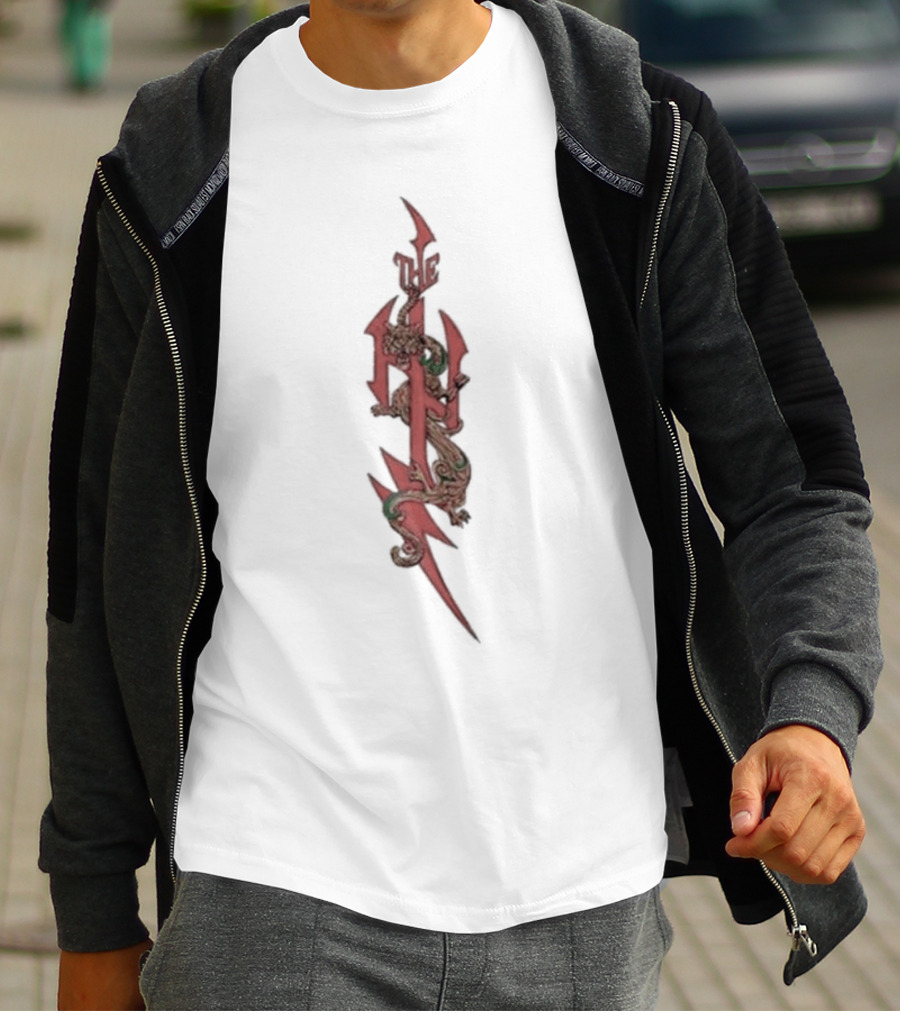 The Hu Dragon Emblem Red Lightning T-Shirt