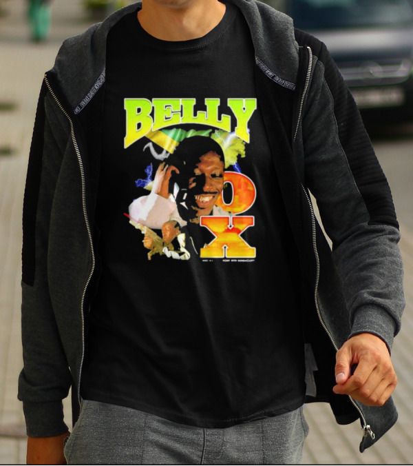 BELLY OX Romp With Bumbaclot Smiling Man With Phone And Gun T-Shirt