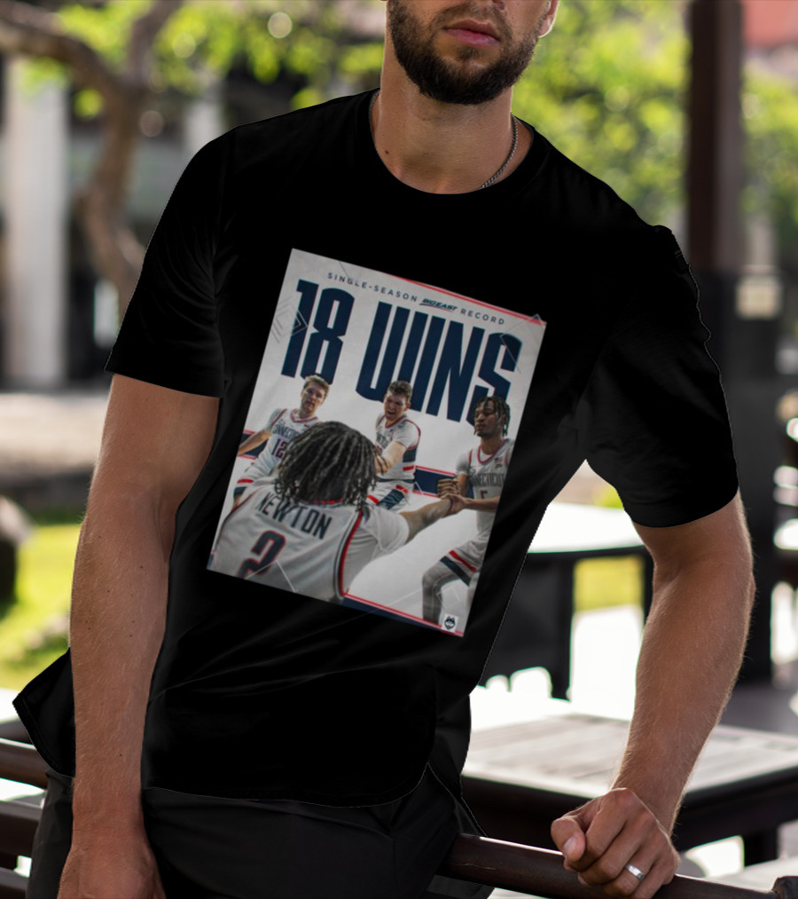 Single Season Bigeast Record 18 Wins UConn Basketball Team T-Shirt
