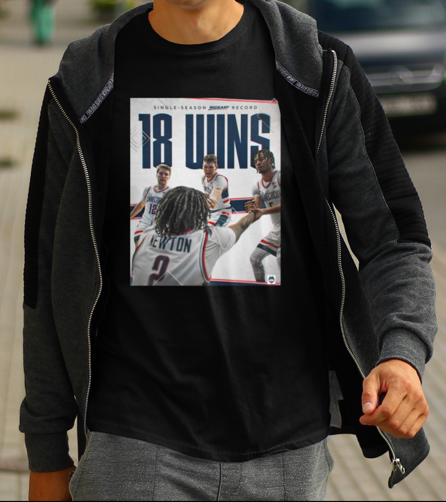 Single Season Bigeast Record 18 Wins UConn Basketball Team T-Shirt
